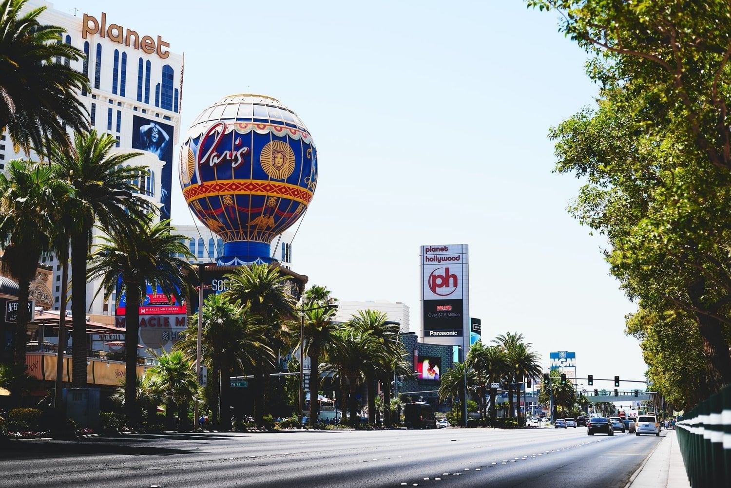 view of the paris hotel from the las vegas strip during the day